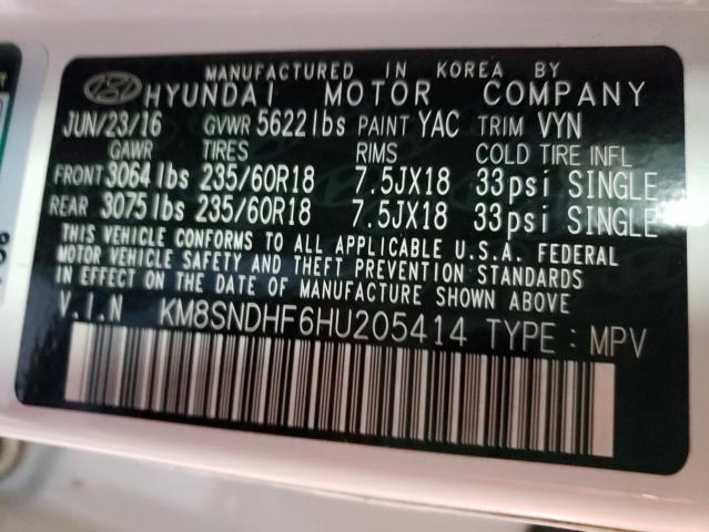 Photo 9 VIN: KM8SNDHF6HU205414 - HYUNDAI SANTA FE S 