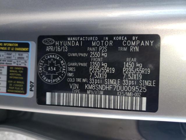 Photo 9 VIN: KM8SNDHF7DU009525 - HYUNDAI SANTA FE G 