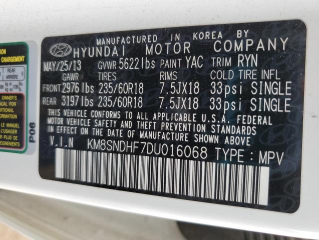 Photo 12 VIN: KM8SNDHF7DU016068 - HYUNDAI SANTA FE G 