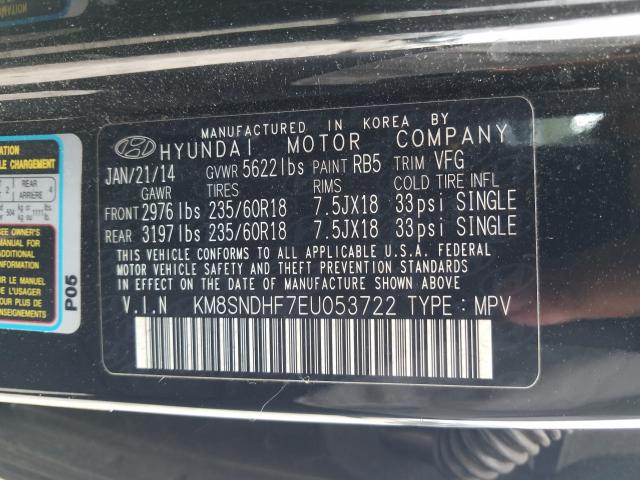 Photo 9 VIN: KM8SNDHF7EU053722 - HYUNDAI SANTA FE G 