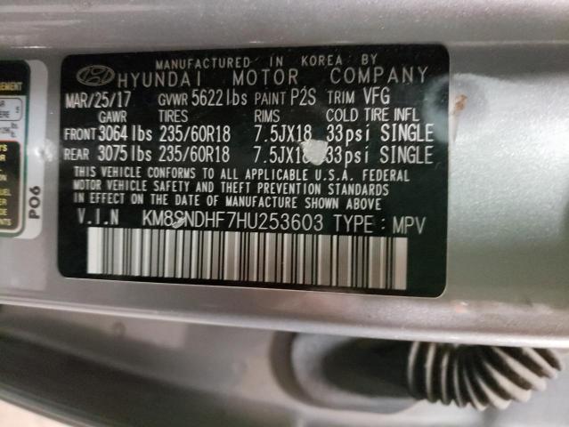 Photo 13 VIN: KM8SNDHF7HU253603 - HYUNDAI SANTA FE S 