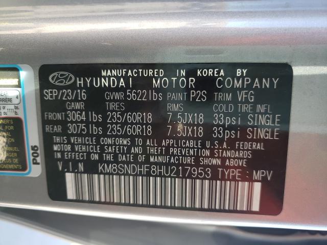 Photo 9 VIN: KM8SNDHF8HU217953 - HYUNDAI SANTA FE S 