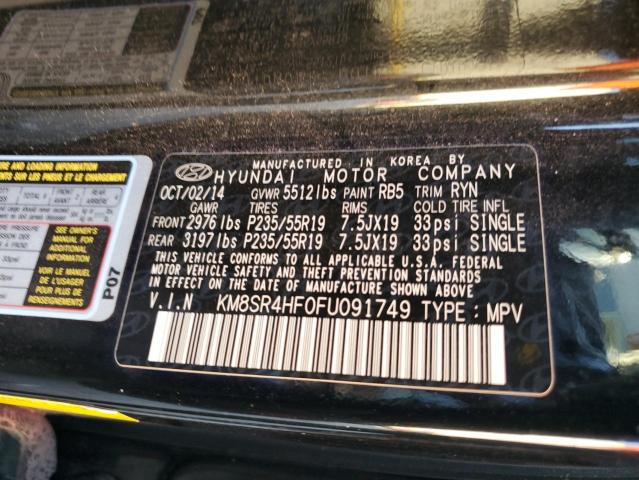 Photo 12 VIN: KM8SR4HF0FU091749 - HYUNDAI SANTA FE G 