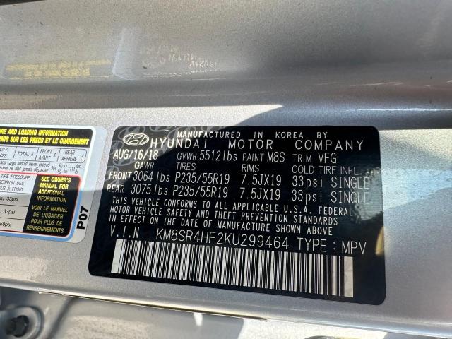 Photo 9 VIN: KM8SR4HF2KU299464 - HYUNDAI SANTA FE X 