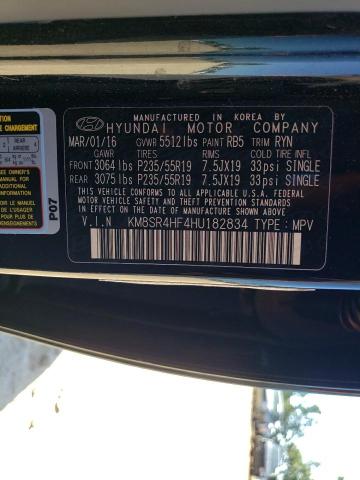 Photo 12 VIN: KM8SR4HF4HU182834 - HYUNDAI SANTA FE S 