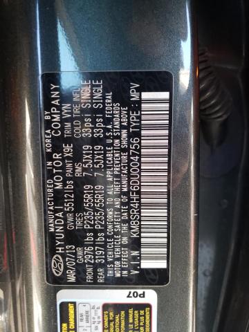 Photo 12 VIN: KM8SR4HF6DU004756 - HYUNDAI SANTA FE L 