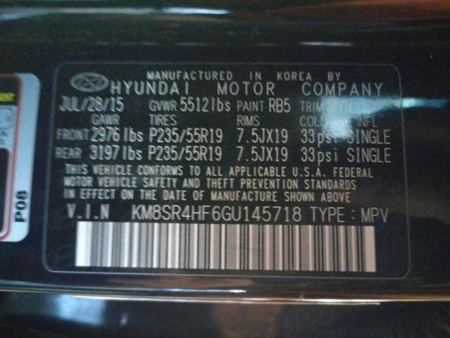 Photo 9 VIN: KM8SR4HF6GU145718 - HYUNDAI SANTA FE S 