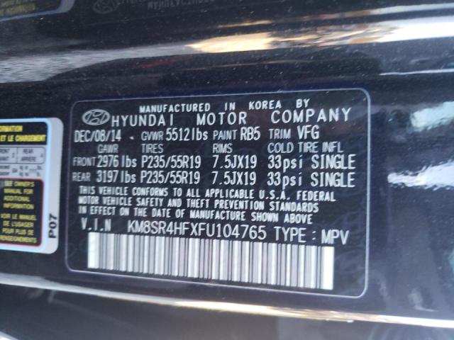 Photo 9 VIN: KM8SR4HFXFU104765 - HYUNDAI SANTA FE G 