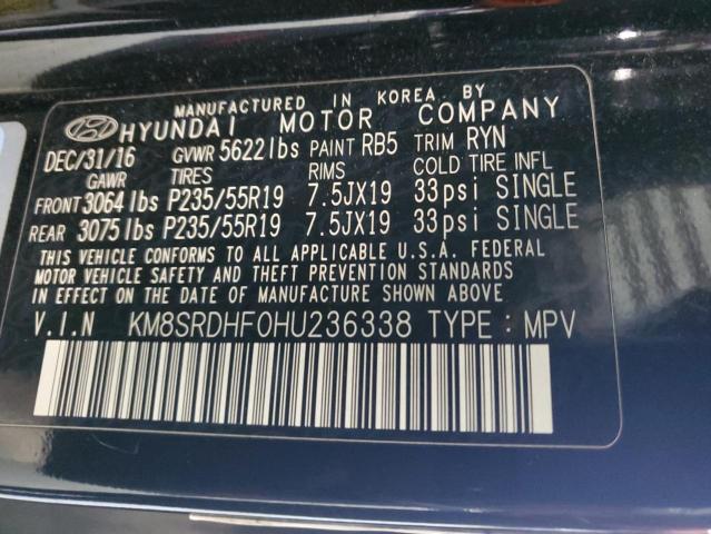 Photo 12 VIN: KM8SRDHF0HU236338 - HYUNDAI SANTA FE 