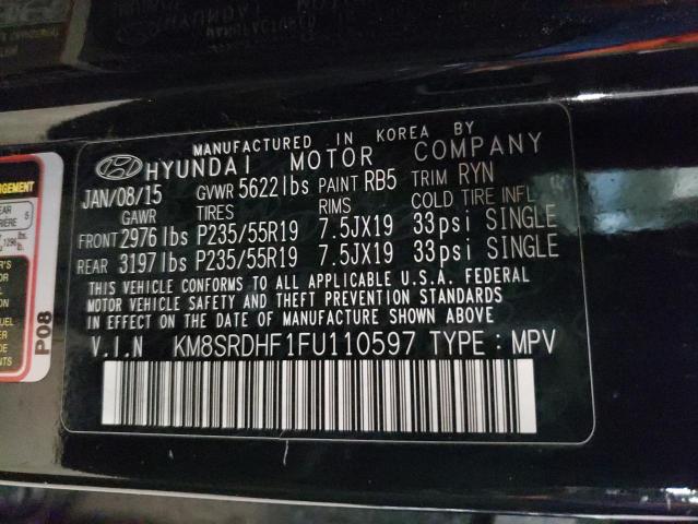 Photo 11 VIN: KM8SRDHF1FU110597 - HYUNDAI SANTA FE G 