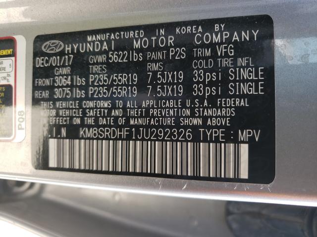 Photo 9 VIN: KM8SRDHF1JU292326 - HYUNDAI SANTA FE S 