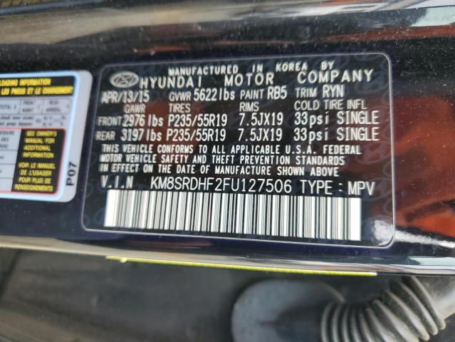 Photo 11 VIN: KM8SRDHF2FU127506 - HYUNDAI SANTA FE 