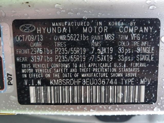 Photo 12 VIN: KM8SRDHF3EU036744 - HYUNDAI SANTA FE 