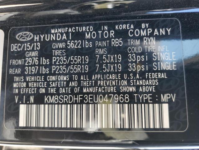 Photo 9 VIN: KM8SRDHF3EU047968 - HYUNDAI SANTA FE G 