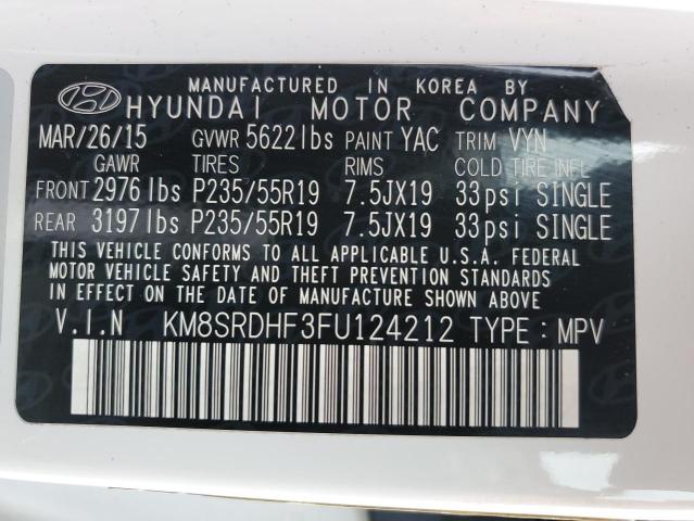 Photo 12 VIN: KM8SRDHF3FU124212 - HYUNDAI SANTA FE 