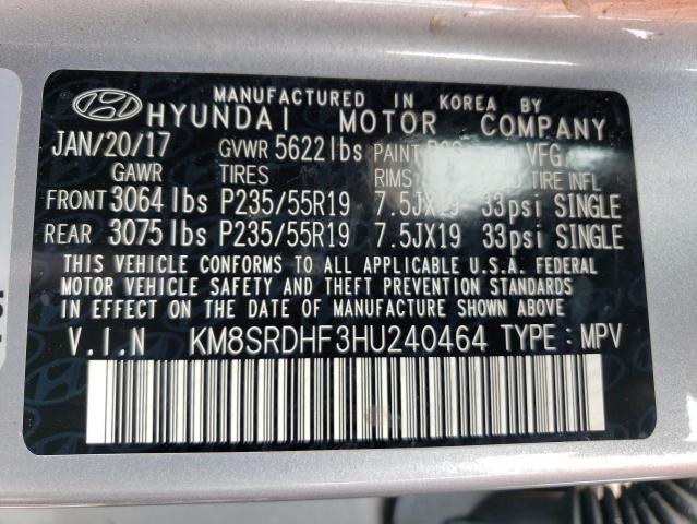 Photo 12 VIN: KM8SRDHF3HU240464 - HYUNDAI SANTA FE S 