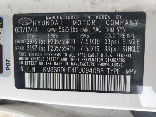 Photo 12 VIN: KM8SRDHF4FU094086 - HYUNDAI SANTA FE G 