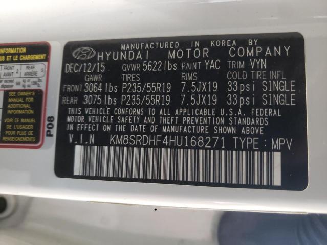 Photo 9 VIN: KM8SRDHF4HU168271 - HYUNDAI SANTA FE S 