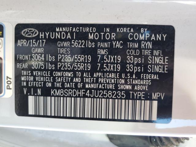 Photo 13 VIN: KM8SRDHF4JU258235 - HYUNDAI SANTA FE 