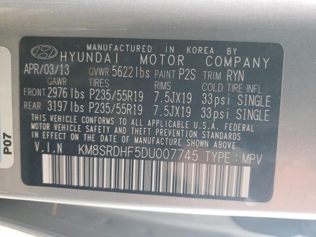 Photo 13 VIN: KM8SRDHF5DU007745 - HYUNDAI SANTA FE L 