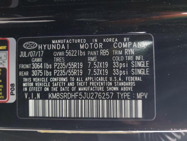 Photo 11 VIN: KM8SRDHF5JU276257 - HYUNDAI SANTA FE 