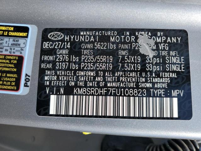 Photo 12 VIN: KM8SRDHF7FU108823 - HYUNDAI SANTA FE G 