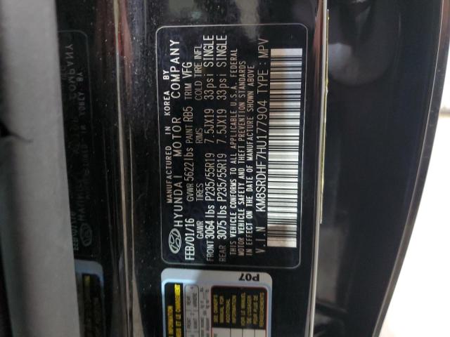 Photo 12 VIN: KM8SRDHF7HU177904 - HYUNDAI SANTA FE 