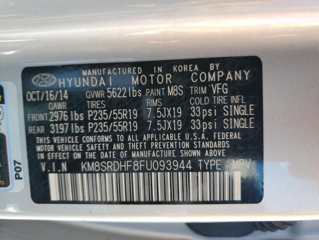 Photo 11 VIN: KM8SRDHF8FU093944 - HYUNDAI SANTA FE 