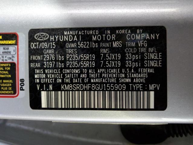 Photo 12 VIN: KM8SRDHF8GU155909 - HYUNDAI SANTA FE S 