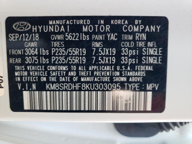 Photo 11 VIN: KM8SRDHF8KU303095 - HYUNDAI SANTA FE 