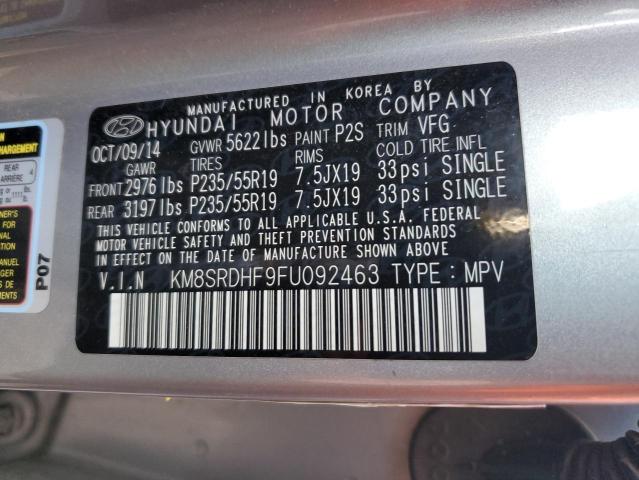 Photo 11 VIN: KM8SRDHF9FU092463 - HYUNDAI SANTA FE 