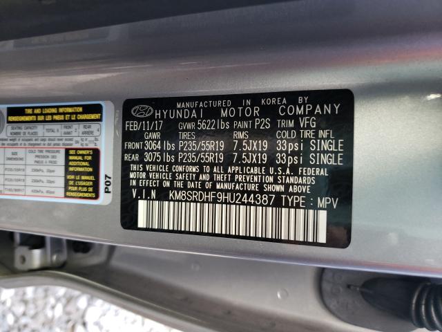 Photo 9 VIN: KM8SRDHF9HU244387 - HYUNDAI SANTA FE S 