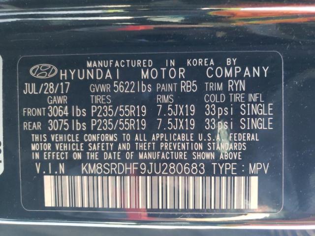 Photo 9 VIN: KM8SRDHF9JU280683 - HYUNDAI SANTA FE S 