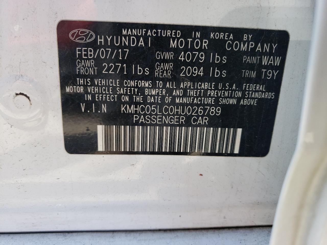 Photo 12 VIN: KMHC05LC0HU026789 - HYUNDAI IONIQ 