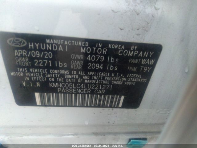 Photo 8 VIN: KMHC05LC4LU221271 - HYUNDAI IONIQ HYBRID 