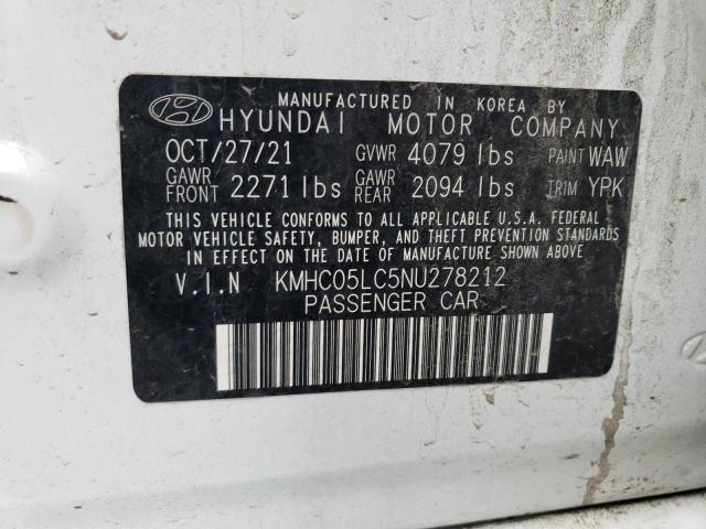 Photo 11 VIN: KMHC05LC5NU278212 - HYUNDAI IONIQ LIMI 