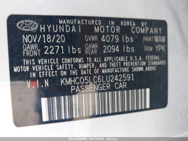 Photo 8 VIN: KMHC05LC6LU242591 - HYUNDAI IONIQ 