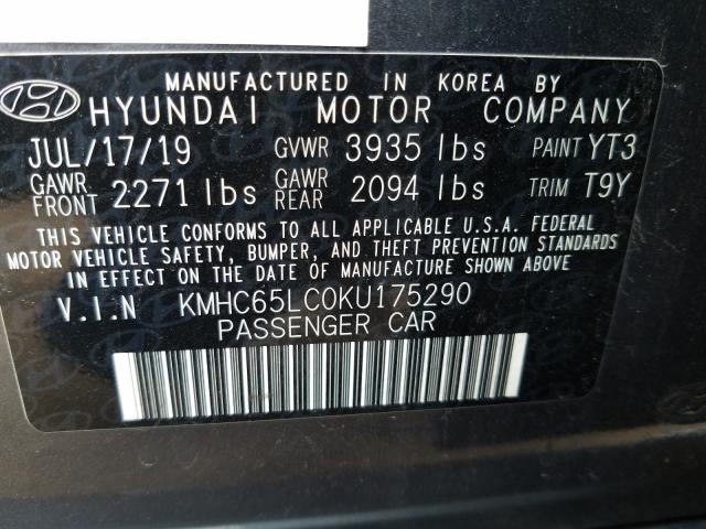 Photo 9 VIN: KMHC65LC0KU175290 - HYUNDAI IONIQ BLUE 