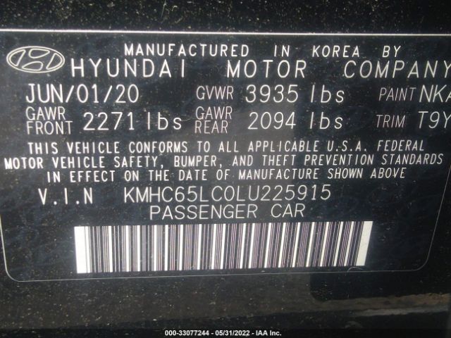 Photo 8 VIN: KMHC65LC0LU225915 - HYUNDAI IONIQ HYBRID 