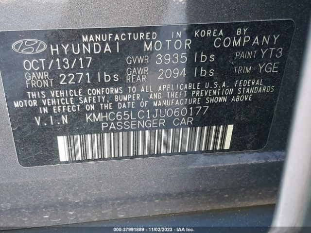 Photo 8 VIN: KMHC65LC1JU060177 - HYUNDAI IONIQ HYBRID 