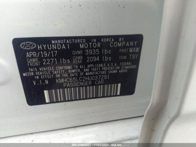 Photo 8 VIN: KMHC65LC2HU037291 - HYUNDAI IONIQ HYBRID 