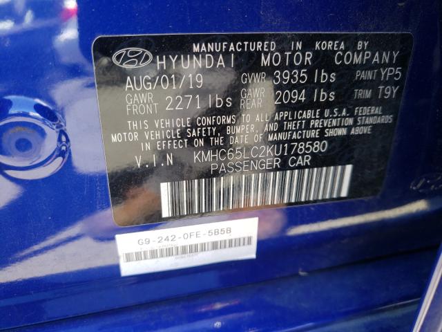 Photo 9 VIN: KMHC65LC2KU178580 - HYUNDAI IONIQ 