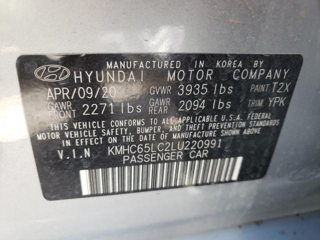 Photo 9 VIN: KMHC65LC2LU220991 - HYUNDAI IONIQ BLUE 