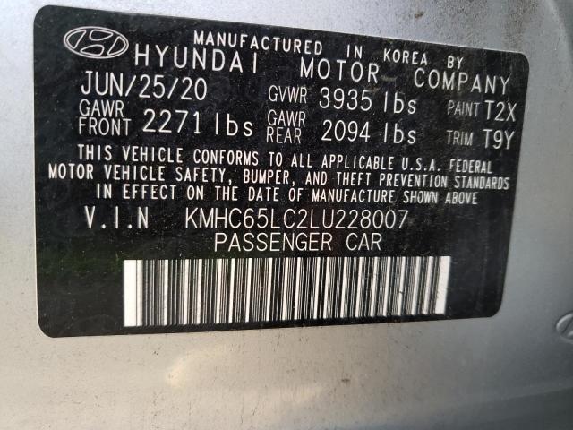 Photo 9 VIN: KMHC65LC2LU228007 - HYUNDAI IONIQ BLUE 