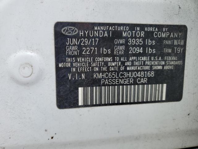 Photo 11 VIN: KMHC65LC3HU048168 - HYUNDAI IONIQ BLUE 