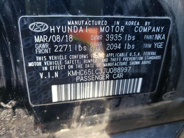 Photo 9 VIN: KMHC65LC3JU088997 - HYUNDAI IONIQ BLUE 