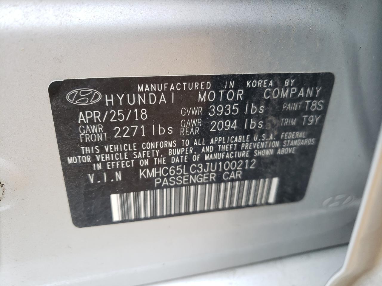 Photo 11 VIN: KMHC65LC3JU100212 - HYUNDAI IONIQ 