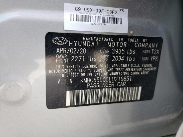 Photo 9 VIN: KMHC65LC3LU219851 - HYUNDAI IONIQ BLUE 