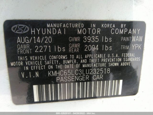 Photo 8 VIN: KMHC65LC3LU232518 - HYUNDAI IONIQ HYBRID 