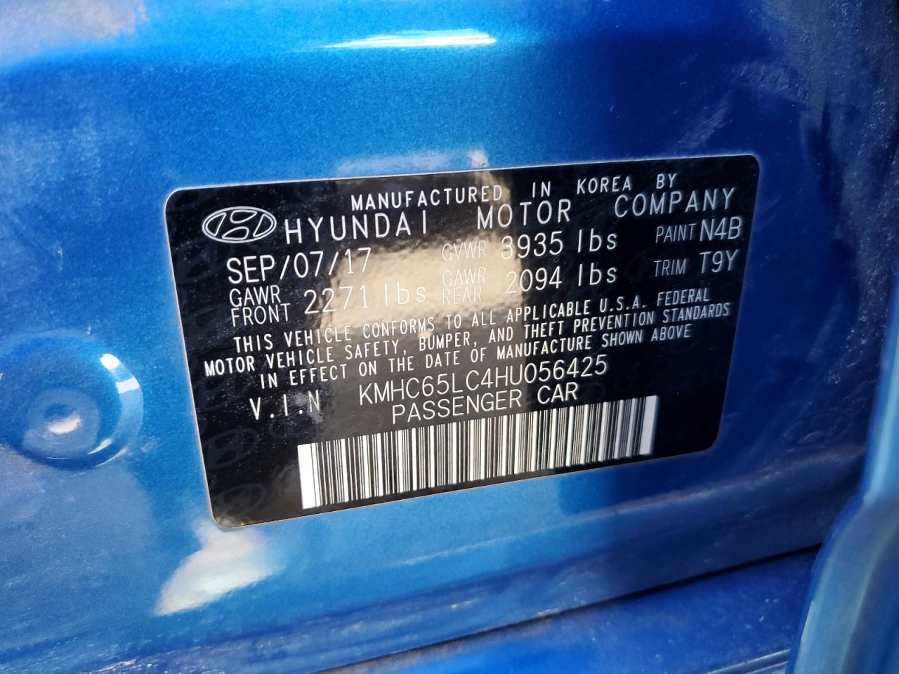 Photo 12 VIN: KMHC65LC4HU056425 - HYUNDAI IONIQ 